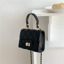 2023 New Design Small Shoulder Bag Mini Diamond PU Leather Handbag Metal Chain Shoulder Straps Square Women Luxury Crossbody Bag