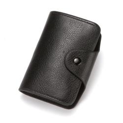 KHF043 2023 New Leather Unisex Organ Card Holder Lychee Pattern Wallet Fashion Leather Handbag
