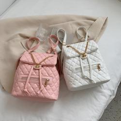 Hot Selling Women's Unisex School Backpack PU Material Waterproof Backpack with Chains and Embroidery Patterns