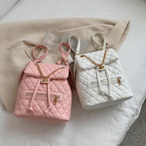 Hot Selling Women's Unisex School Backpack PU Material Waterproof Backpack with Chains and Embroidery Patterns
