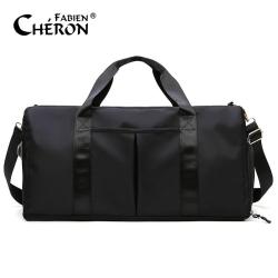Designer Custom Logo Sports Large Duffel Bags Oxford Black Color Waterproof Portable Heavy Duty Luggage Travel Bag for Men