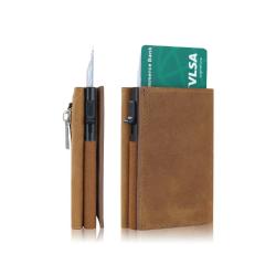 New Designer Wallets Pop Up Wallet with RFID Blocking Minimalist Slim Credit Card Holder Zipper PU Wallet Case with Coin Pocket