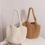 High Quality Summer Vacation Casual Beach Bags Women Cotton Woven Tote Bag Shoulder Handbags Ladies Large Mesh Beach Bag