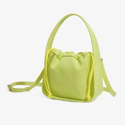 2024 Custom Drawstring Bucket Purse Handbag For Ladies Bag With Leather Wrinkled