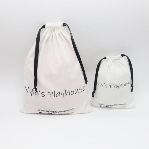 High Quality Drawstring Gift Packaging Shoe Dust Cotton Bag For Handbag Organic Cotton Muslin Shopping Bags