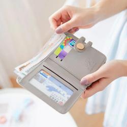 OEW105 Luxury Minimalist Pu Leather Wallets for Women Fashionable Short Coin Purse Zipper Small ID Credit Card Holder