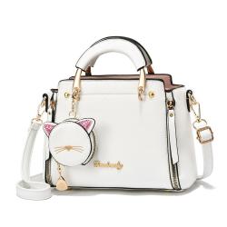 Fashion Women Hanging Decoration Characters Handbags China Wholesale PU Lady Bags Girl Pure Color Zipper bolsas para mujer