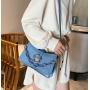 2024 Women's Underarm Bag New Fashion Single Shoulder Crossbody Bag Half Moon Pattern Flower Buckle Thick Chain PU Ladies Bag