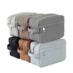 Men's Travel Toiletry Wash Bag Portable Handle Sanitary Zipper Pouches for Men Custom Logo Print Design Travel Pouch