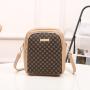 Double Layer PU Leather Phone Bag Small Cell Phone Crossbody Shoulder Bag for women