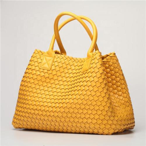2024 OEM Luxury Designer Handheld Women's Woven Shoulder Bag Handmade Leather Lined Tote Bag with Custom Logo Fac Direct