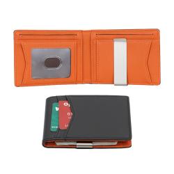 Factory wholesale leather money clip wallets men's leather wallet pu slim money clip