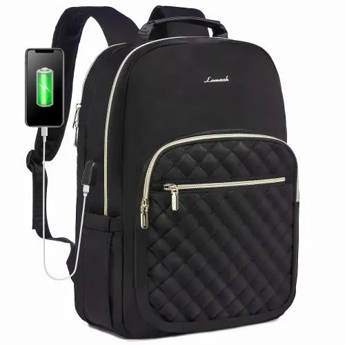LOVEVOOK Fashion Quilted Laptop girls Backpack Business Office Work Travel College Bookbag with USB Port Cute Backpack for Women