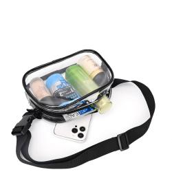 Wholesale Customize Logo Utility Waterproof Transparent Pvc Unisex Crossbody Belt Bag  With Strap Clear Fanny Pack Waist Bag