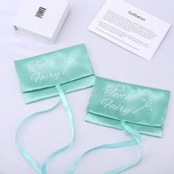 Luxury Double-Deck Satin Envelope Jewelry Pouch With Bow Envelope Silk Satin Gift Jewelry Packaging Dudt Bag