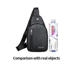 2022 Custom Popular Designer Large Capacity Black Man Leather Chest Pu Crossbody Bag