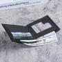2024 new men's wallet fashion plaid horizontal soft leather men's short wallet large capacity multi-card purse