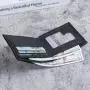 2024 new men's wallet fashion plaid horizontal soft leather men's short wallet large capacity multi-card purse