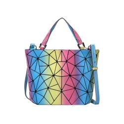 Lovevook Boutiques droppshiping ladies and girls big stock handbags shoulder bags PU geometric rainbow backpack school bags