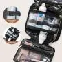 Custom LOVEVOOK cosmetic multi-functional hanging toiletry waterproof bag up brush bag black make up handbag makeup toiletry bag