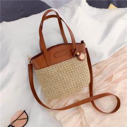 2024 fashion straw bucket bag new ladies design shoulder bag simple fashion atmosphere popular handbag