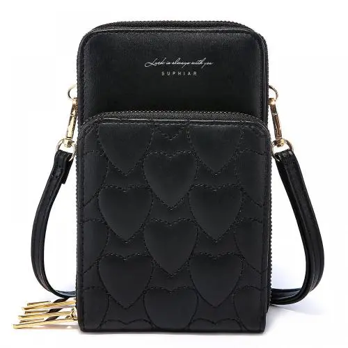 LOVEVOOK fashion hot sale small PU Crossbody Phone Bag with Credit Card Slots women Cell Phone Purse Wallet