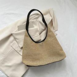 Retro Woven Tote Bag, Straw Woven Bag, Large Capacity Underarm Bag, Shoulder Bag, Beach Bag for Women