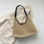 Retro Woven Tote Bag, Straw Woven Bag, Large Capacity Underarm Bag, Shoulder Bag, Beach Bag for Women