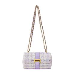 Classic Ladies Cross Body Bags Luxury Woven Handbag Customize Logo Message Metal Chain Bags