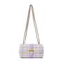 Classic Ladies Cross Body Bags Luxury Woven Handbag Customize Logo Message Metal Chain Bags