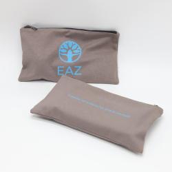 Custom Brush Clear Logo-Printed Eco-Friendly Canvas Dust Travel Makeup Pouch Portable Box with Zipper Clear Cosmetic Bag