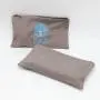 Custom Brush Clear Logo-Printed Eco-Friendly Canvas Dust Travel Makeup Pouch Portable Box with Zipper Clear Cosmetic Bag
