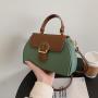 Color blocking 2024 new fashionable retro shoulder crossbody bag