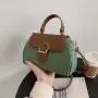 Color blocking 2024 new fashionable retro shoulder crossbody bag