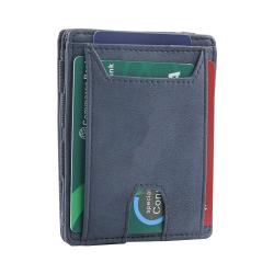 Leather Zipper Wallet With Elastic band Card Holder Slim Thin Smart Men Magic Wallet With Coin