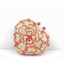 Heart Shaped Handbag Crystal Gown Rhinestone Purses Dress Banquet Stone Clutch Purse Frame Bag Evening Bags for Women Luxury