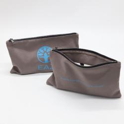 Custom Brush Clear Logo-Printed Eco-Friendly Canvas Dust Travel Makeup Pouch Portable Box with Zipper Clear Cosmetic Bag