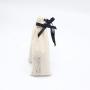 Custom Logo Printed Long Cotton Gift Cosmetic Bag High End Organic Gift Cosmetic Cotton Pouch