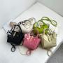 Silk scarf portable handbag factory bag wholesale quality handbags handbag factory bag wholesale Lychee pattern bucket bag