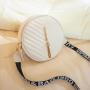 Popular Design Embroidered pu leather small round cheap bag 2024 women messenger bag printed shoulder crossbody bag