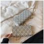 HR517 Clutch Bags for Women Luxury Wedding Vintage PU Simple Chain One Shoulder Fashion Rhinestone Bag Shiny Style Square Bag