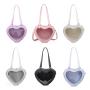 Factory customized heart shape ita bag with clear window custom design transparent PVC heart ita bag