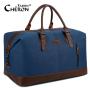 Retro Handbag Large Capacity Canvas Leather Shoulder Tote Bag for Mens Male Cut-proof Casual Duffel Luggage Weekend Travel Bag
