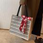 Ethnic Style Retro Linen Tote Bag Women'S New Large Capacity Fashion Mommy Bag Class Shoulder Bag