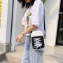 HR321 Mini INS Spliced Canvas Crossbody Bag Canvas Shoe Shape Outdoor Hanging Women's Bag New Students Shoulder Small Square Bag