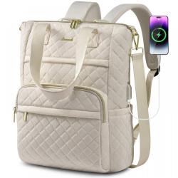 LOVEVOOK 2023 Fashion Diamond Quilted laptop Backpack Cute Girls Travel Work School Bag with USB Port Laptop Backpack for Women