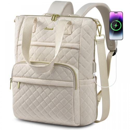 LOVEVOOK 2023 Fashion Diamond Quilted laptop Backpack Cute Girls Travel Work School Bag with USB Port Laptop Backpack for Women