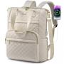 LOVEVOOK 2023 Fashion Diamond Quilted laptop Backpack Cute Girls Travel Work School Bag with USB Port Laptop Backpack for Women