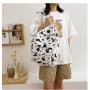 OEM909 Ladies Cow Print Bag Small Cute Canvas Leisure Backpack Casual School Bags for Girls College Women Shoulder Bag