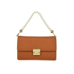 High End Genuine Leather Purses And Handbags High Quality Women Purse Pearl Chain Handbags Clutch